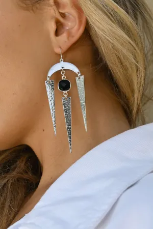 Shielding My Energy Onyx Spike Earrings