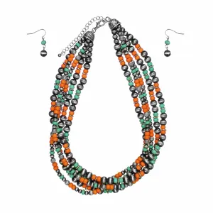 Shiner 5 Strand Layered Necklace - Multi