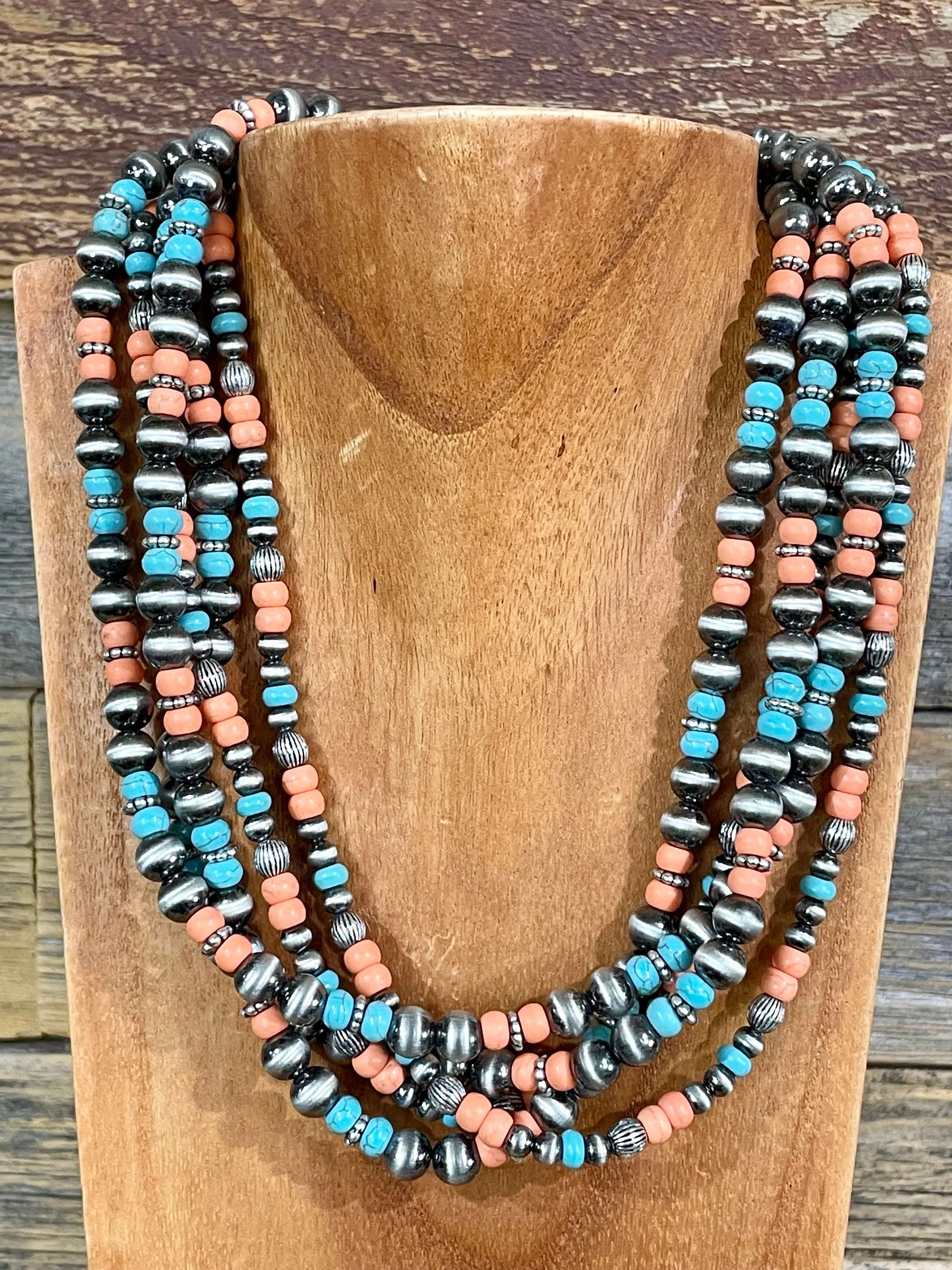 Shiner 5 Strand Layered Necklace - Multi
