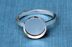 Silver 10mm Round Bezel Cup Ring blank Style #2