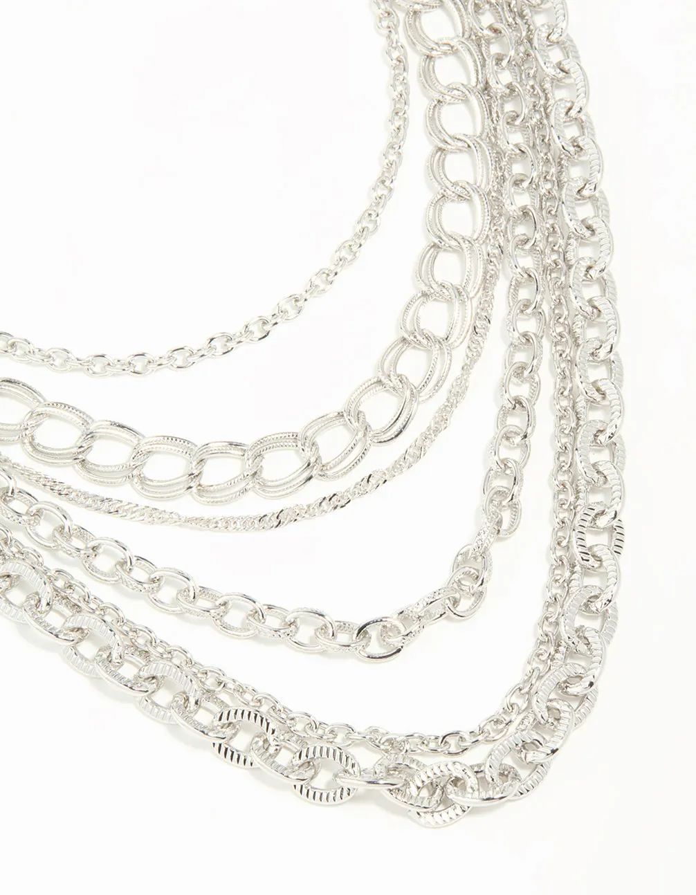 Silver Chunky Chain Layered Necklace