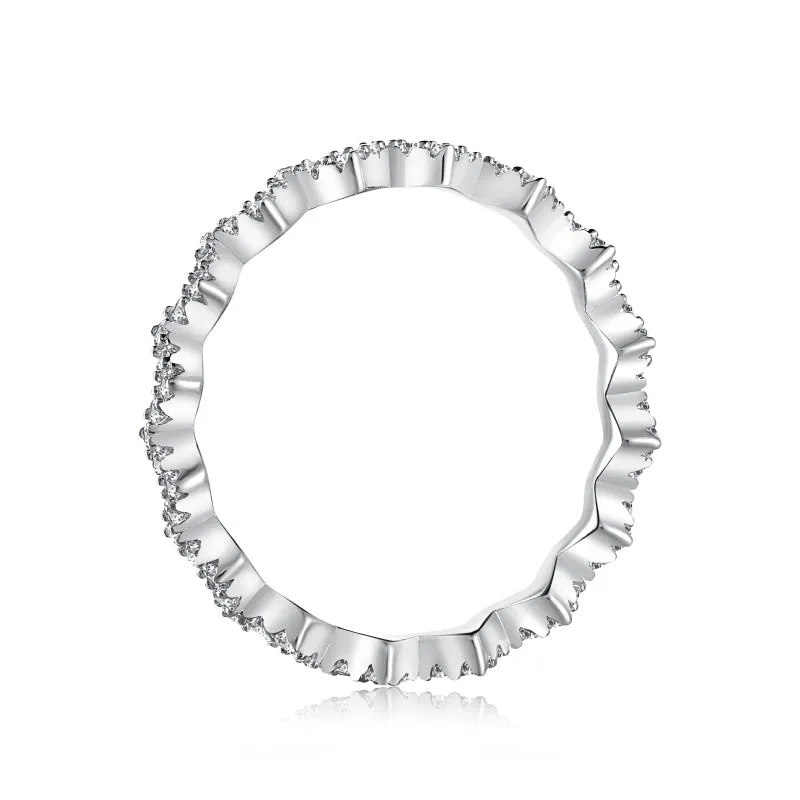 Silver Crown Diamond Ring