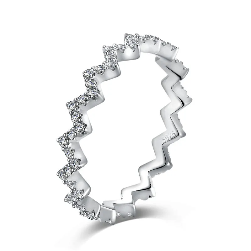 Silver Crown Diamond Ring