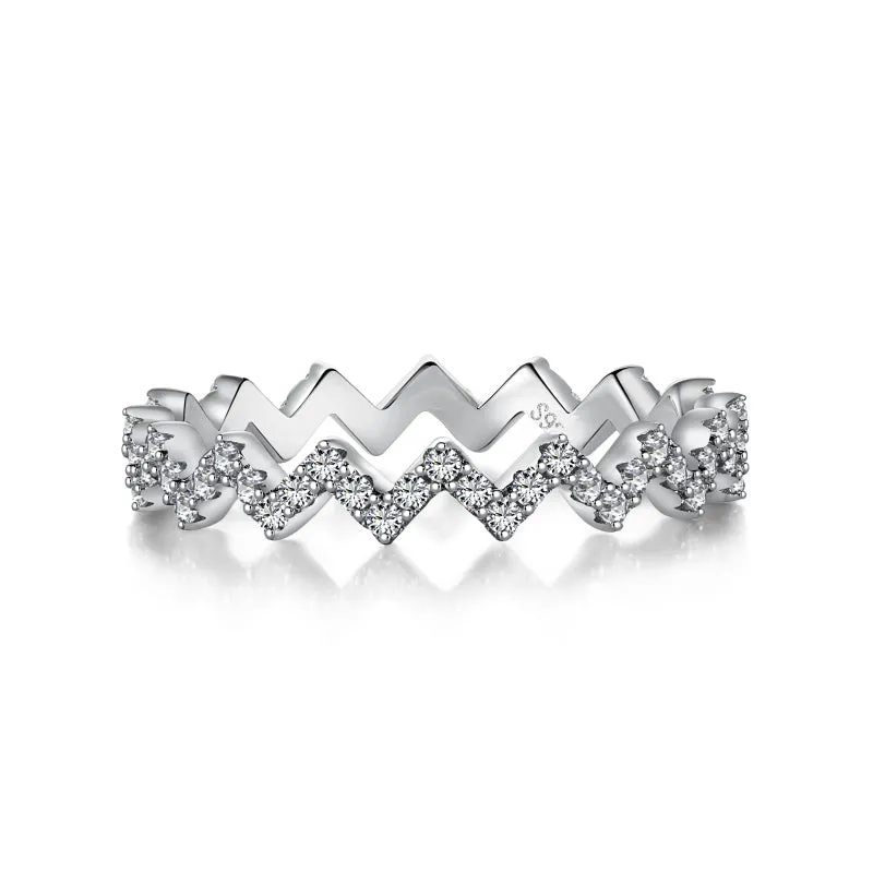 Silver Crown Diamond Ring