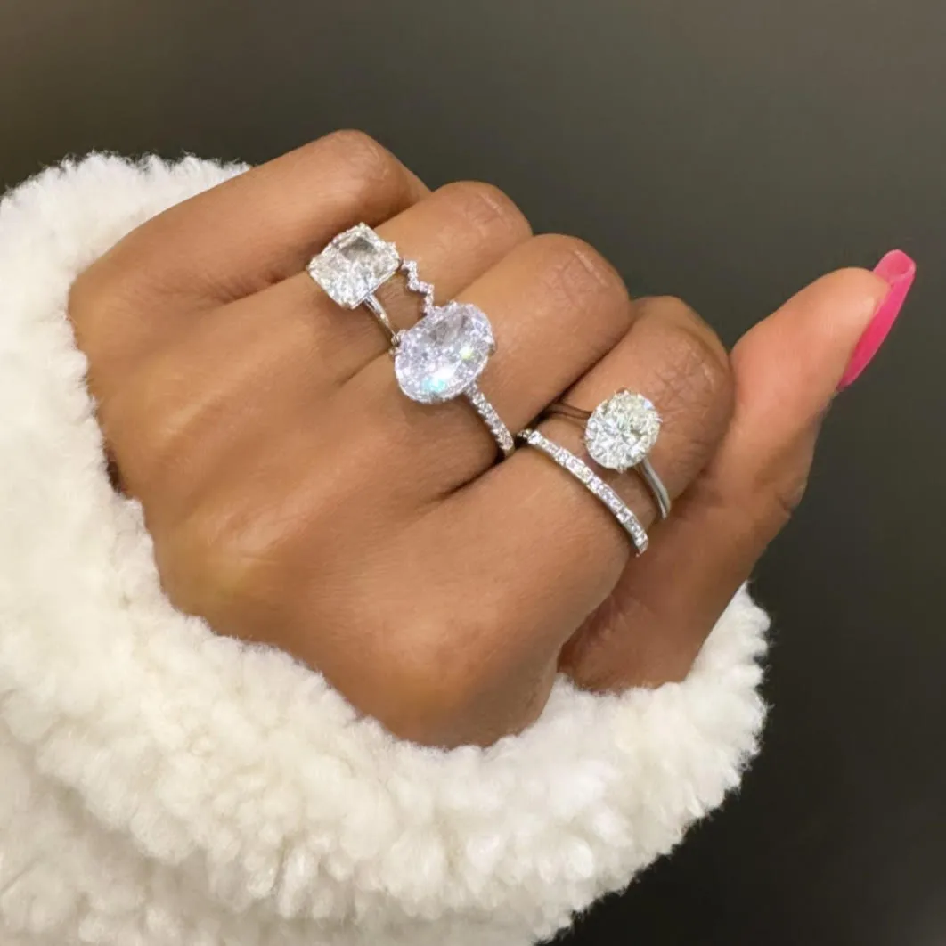 Silver Crown Diamond Ring