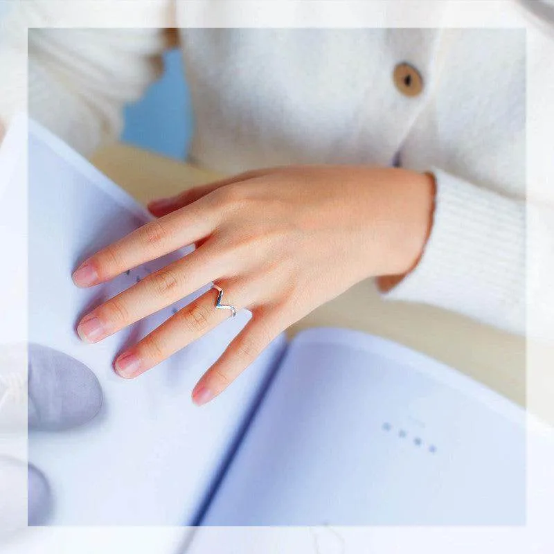 Silver Minimalist Geometric Ring