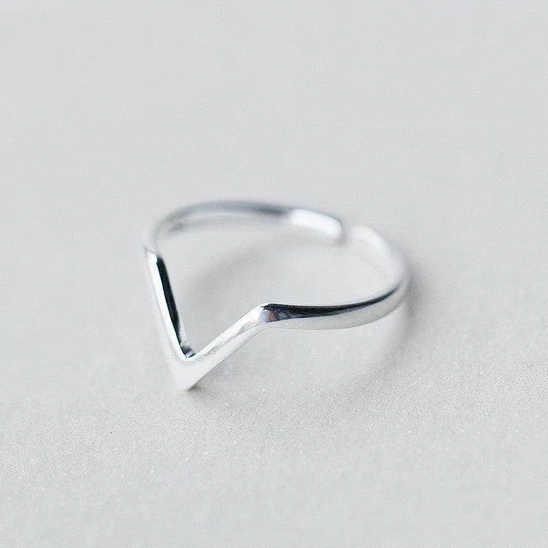 Silver Minimalist Geometric Ring