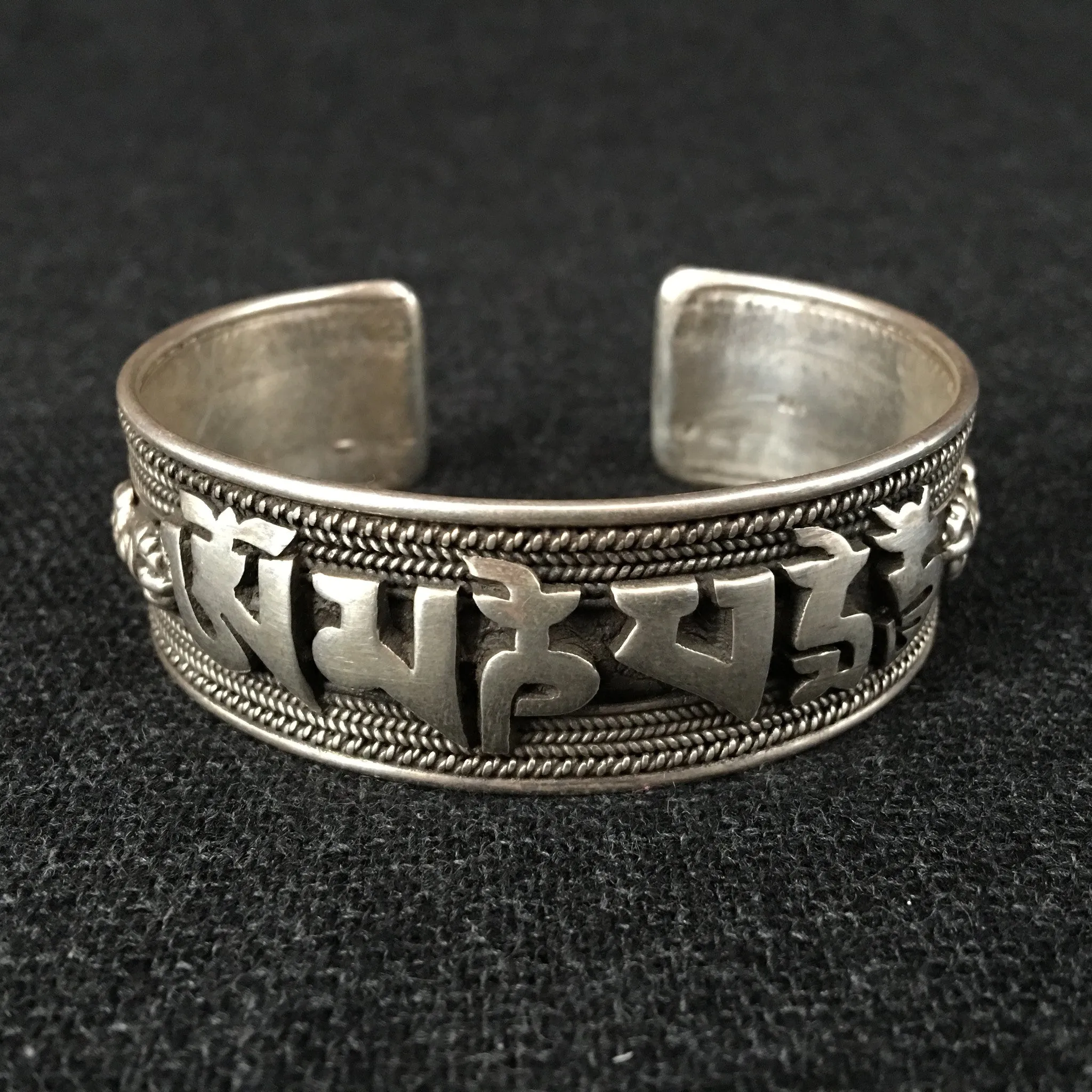 Silver 'Om Mani Padme Hum' Bracelets
