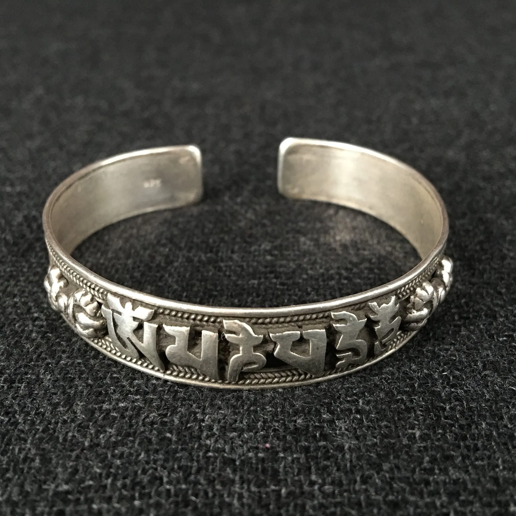 Silver 'Om Mani Padme Hum' Bracelets