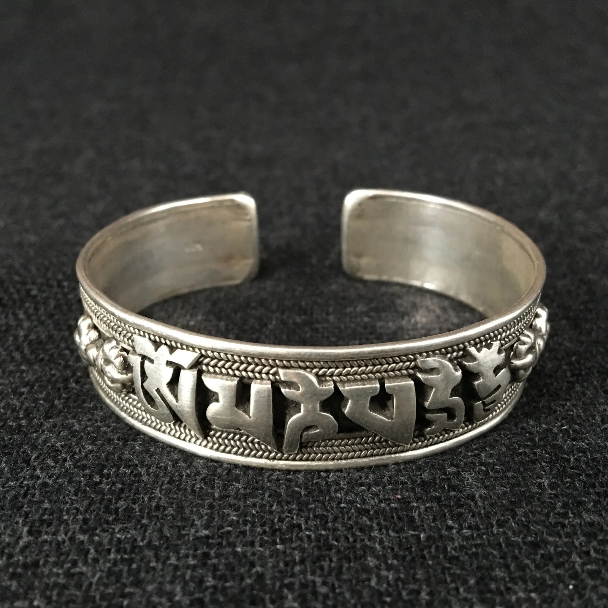 Silver 'Om Mani Padme Hum' Bracelets