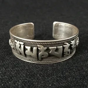 Silver 'Om Mani Padme Hum' Bracelets