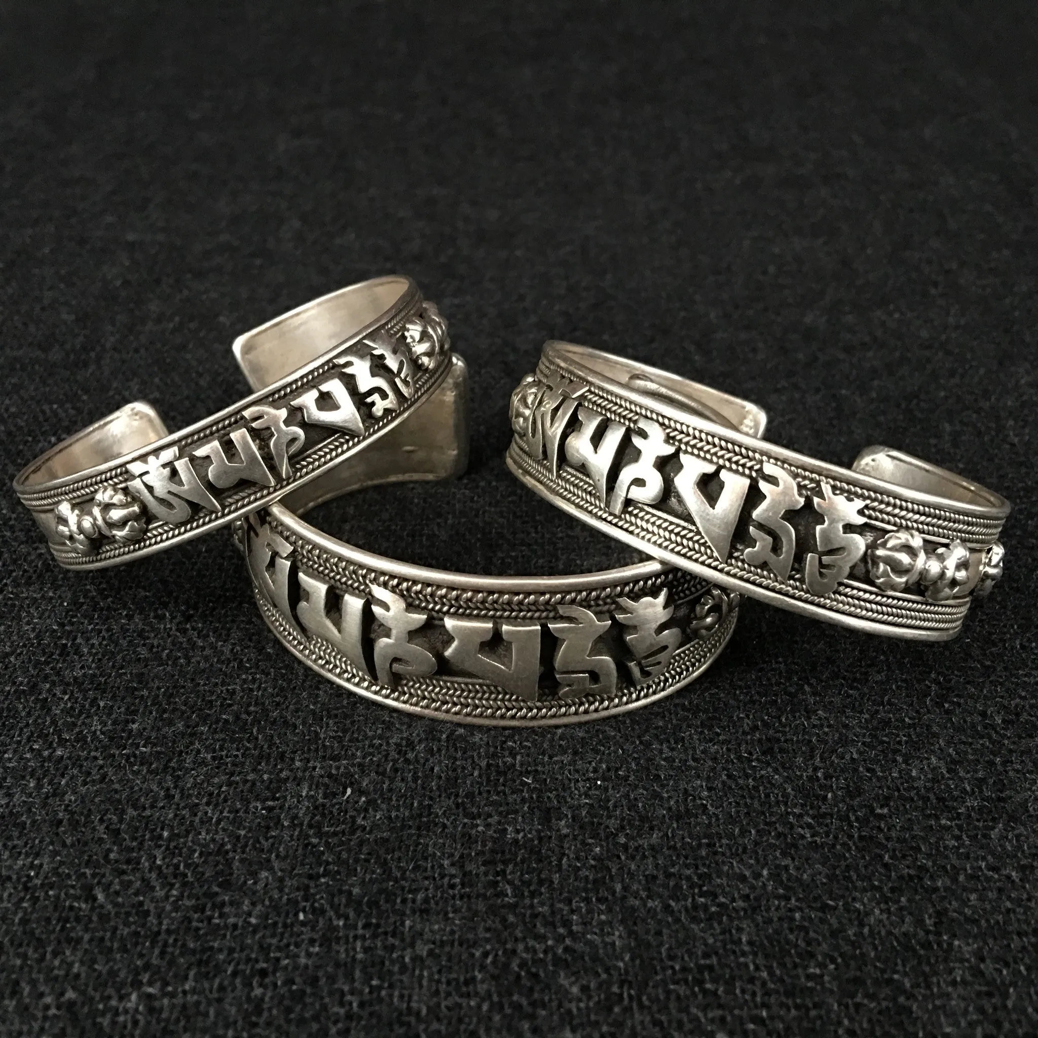 Silver 'Om Mani Padme Hum' Bracelets