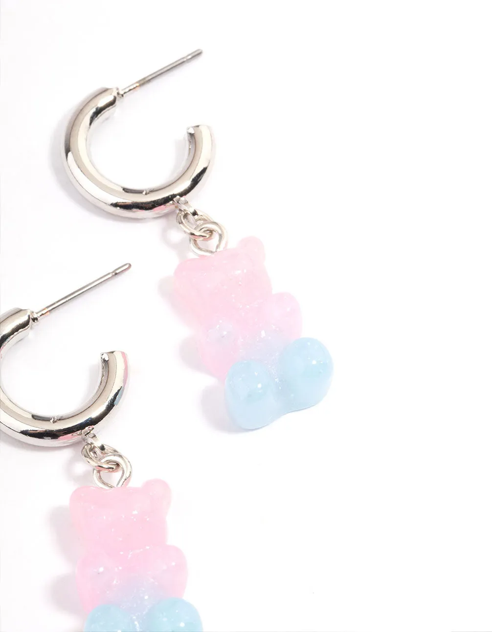Silver Ombre Gummy Huggie Earrings