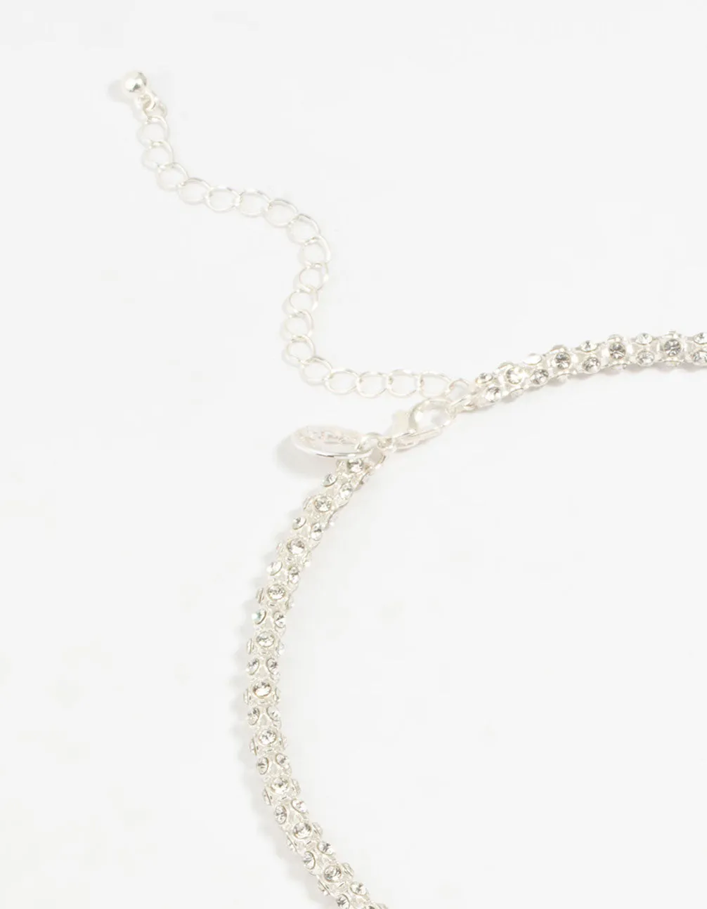Silver Plated Diamante Fireball Chain Necklace