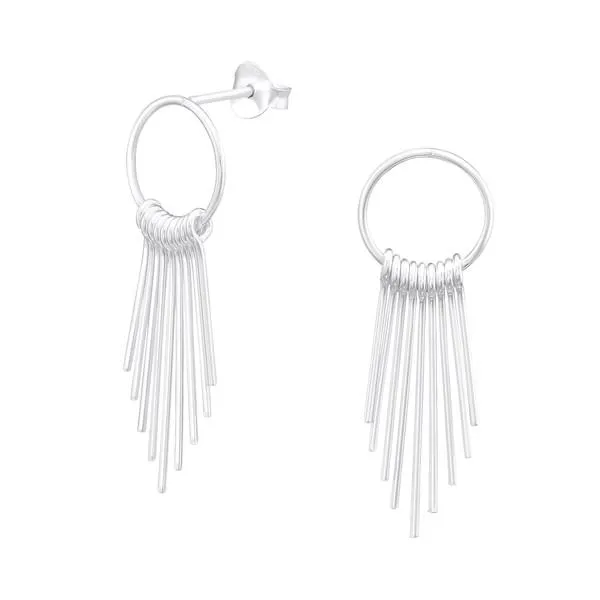 Silver Spike Stud Earrings