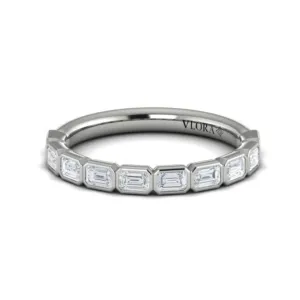 Sincerely, Springer's by Vlora 18k White Gold Baguette Diamond Band - 0.86ctw