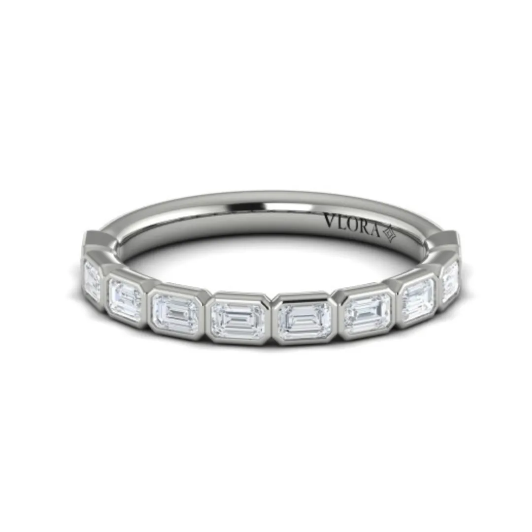 Sincerely, Springer's by Vlora 18k White Gold Baguette Diamond Band - 0.86ctw
