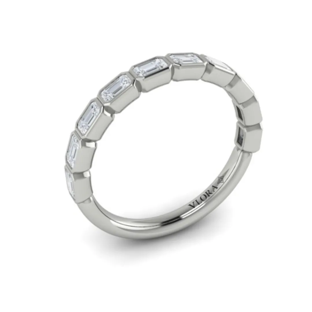 Sincerely, Springer's by Vlora 18k White Gold Baguette Diamond Band - 0.86ctw