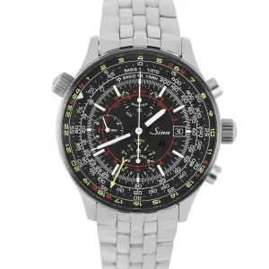 Sinn Chrono Military Model 900 GMT Stainless Steel Black 44mm 900.0178 Watch