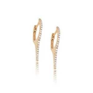 Skinny Pave Diamond Stiletto Huggies