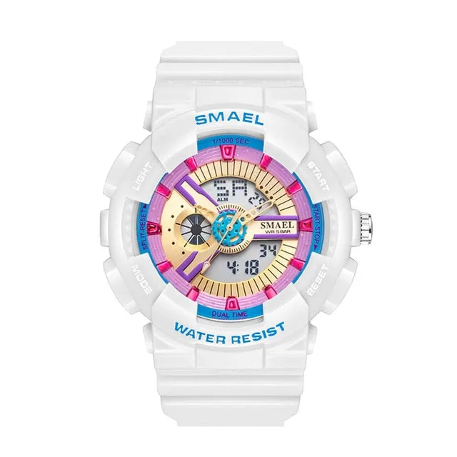 SMAEL Brand Fashion Women Digital Watch Sport Waterproof Multifunction Wristwatch Ladies Watches Female Clock relogio feminino