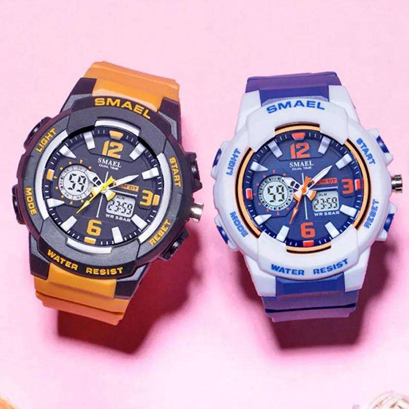 SMAEL Brand Fashion Women Sports Watches LED Digital Quartz Military Clock Man Watch Boy Girl Student Multifunctional Wristwatch