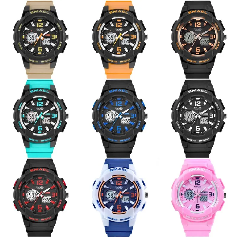SMAEL Brand Fashion Women Sports Watches LED Digital Quartz Military Clock Man Watch Boy Girl Student Multifunctional Wristwatch