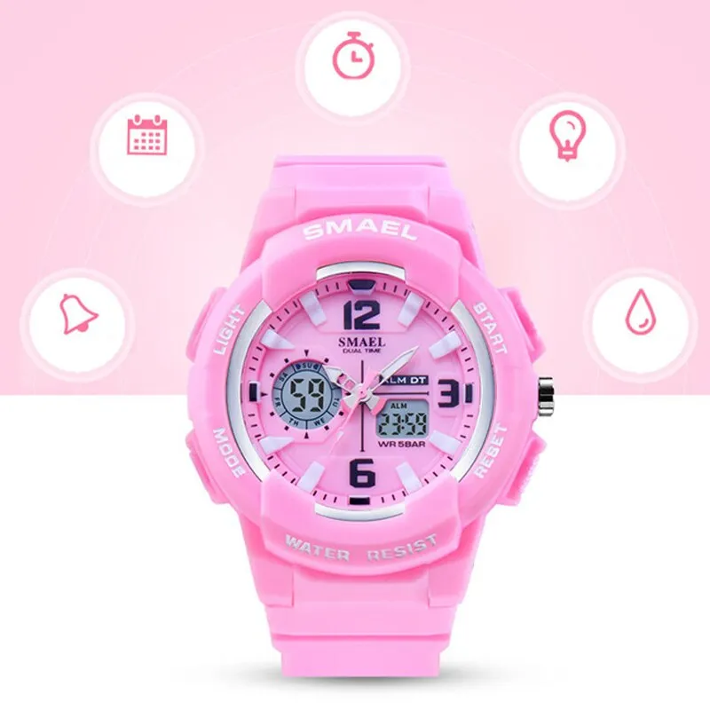 SMAEL Brand Fashion Women Sports Watches LED Digital Quartz Military Clock Man Watch Boy Girl Student Multifunctional Wristwatch