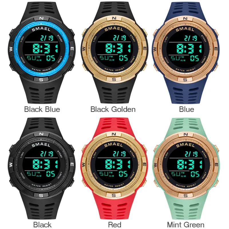 SMAEL Brand LED Digital Men Watches Fashion Chronos Countdown Waterproof Sports l Watch Man Military Multifunctional Wrist Watch