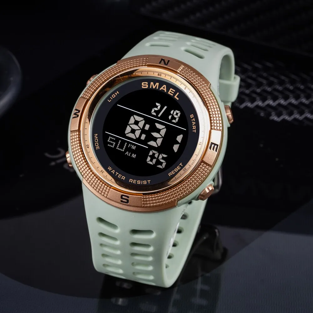 SMAEL Brand LED Digital Men Watches Fashion Chronos Countdown Waterproof Sports l Watch Man Military Multifunctional Wrist Watch