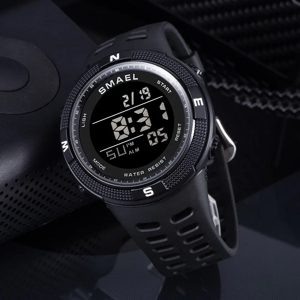 SMAEL Brand LED Digital Men Watches Fashion Chronos Countdown Waterproof Sports l Watch Man Military Multifunctional Wrist Watch