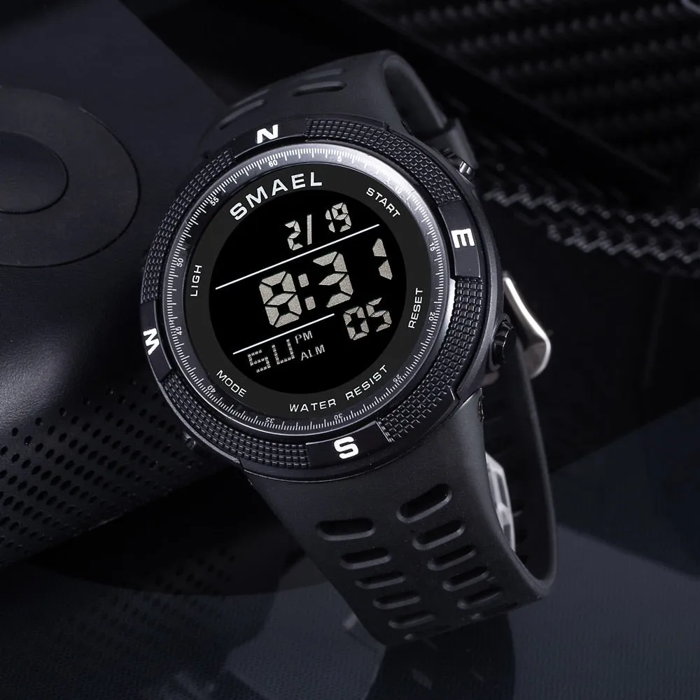 SMAEL Brand LED Digital Men Watches Fashion Chronos Countdown Waterproof Sports l Watch Man Military Multifunctional Wrist Watch