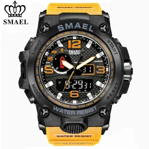SMAEL Brand Luxury Military Sports Watches Men Quartz Analog LED Digital Watch Man Waterproof Clock Dual Display Wristwatches