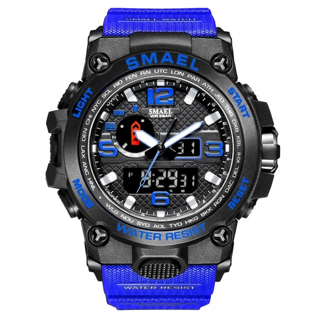 SMAEL Brand Luxury Military Sports Watches Men Quartz Analog LED Digital Watch Man Waterproof Clock Dual Display Wristwatches
