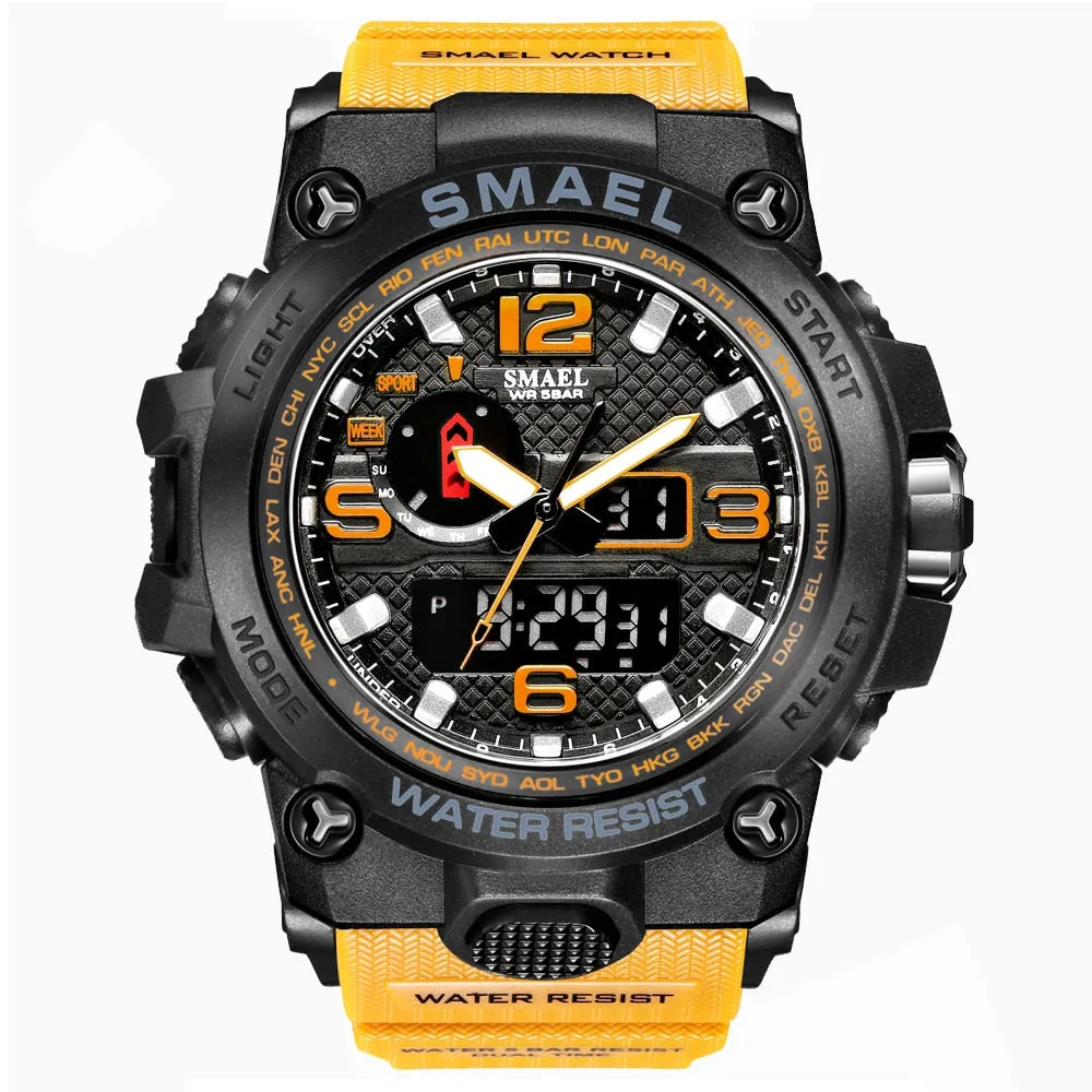 SMAEL Brand Luxury Military Sports Watches Men Quartz Analog LED Digital Watch Man Waterproof Clock Dual Display Wristwatches
