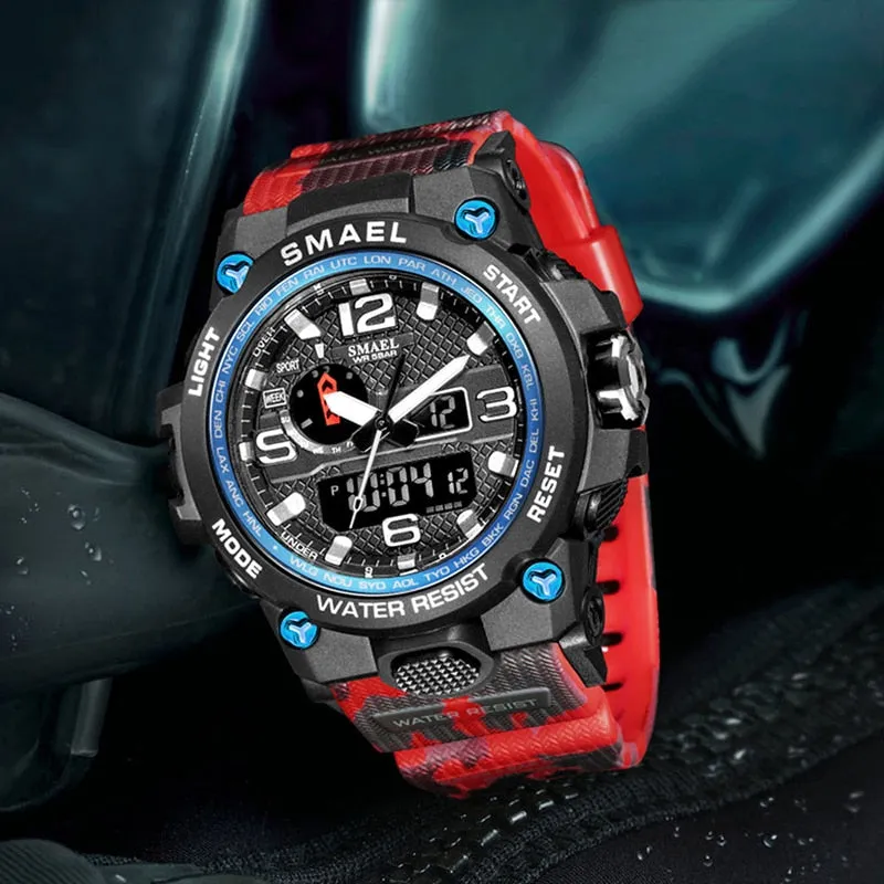 SMAEL Brand Luxury Military Sports Watches Men Quartz Analog LED Digital Watch Man Waterproof Clock Dual Display Wristwatches