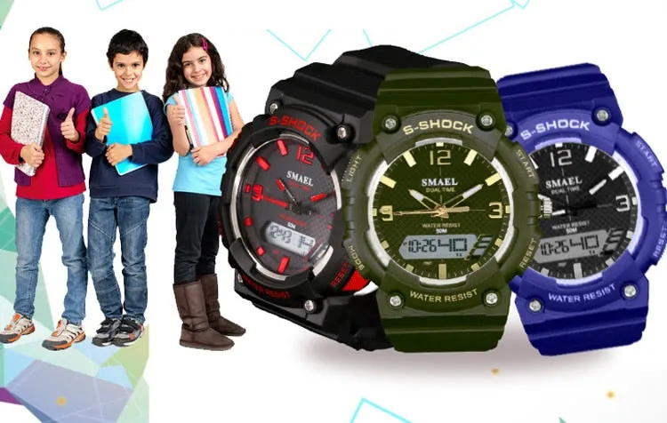 SMAEL Fashion Brand Kids Watch LED Digital Quartz-Watches Boy Girl Student Multifunctional Waterproof Wrist Watches For Children