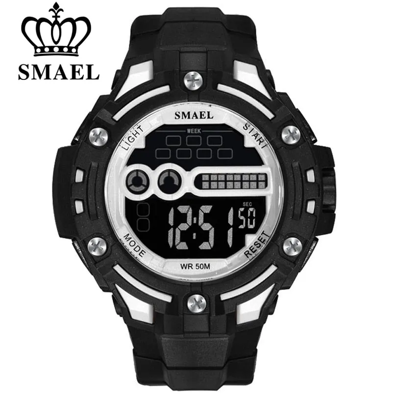 SMAEL Fashion Digital Wristwatches Top Brand Clock Men Military Watches Men&#39;s Sports LED Electronic Date Calendar Watch Relogio