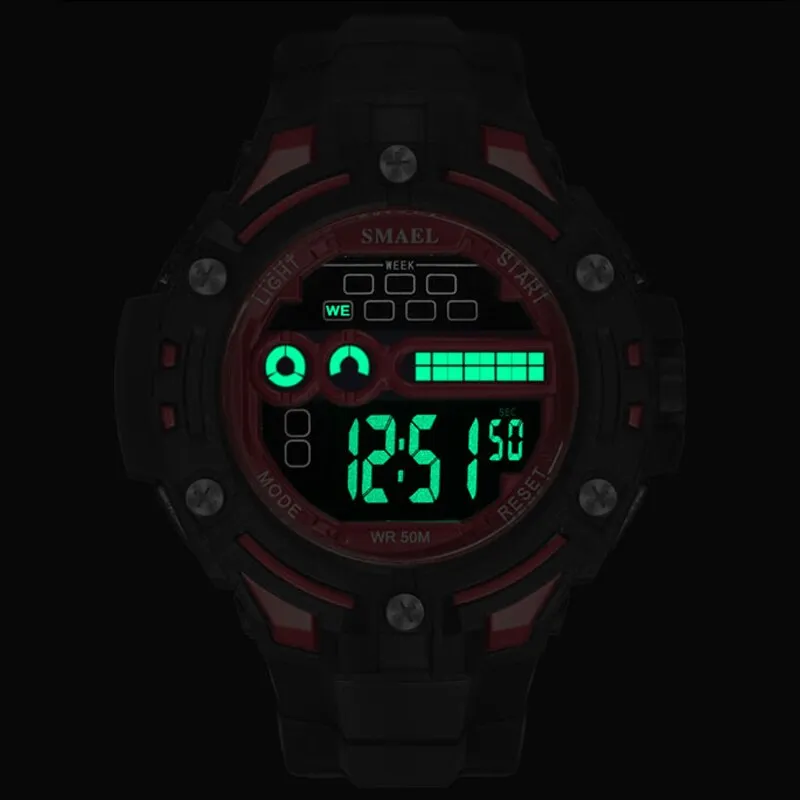 SMAEL Fashion Digital Wristwatches Top Brand Clock Men Military Watches Men&#39;s Sports LED Electronic Date Calendar Watch Relogio
