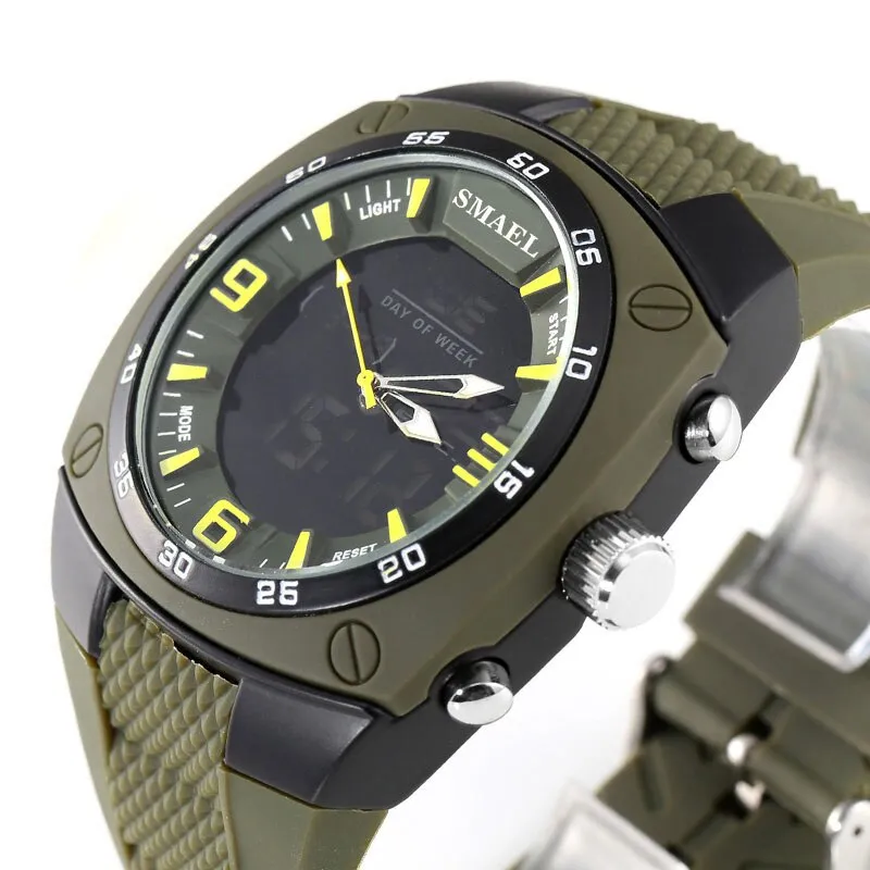 SMAEL Male Analog Quartz Digital Watch Automatic Date Fashion Watches Men Waterproof LED Sport Military-Watch Shock Clock Men&#39;s