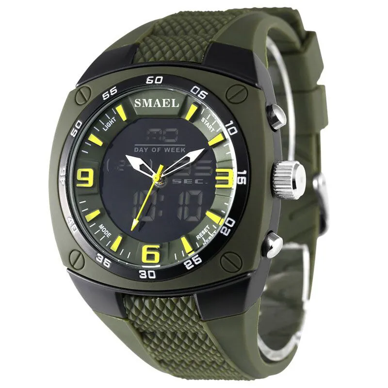 SMAEL Male Analog Quartz Digital Watch Automatic Date Fashion Watches Men Waterproof LED Sport Military-Watch Shock Clock Men&#39;s