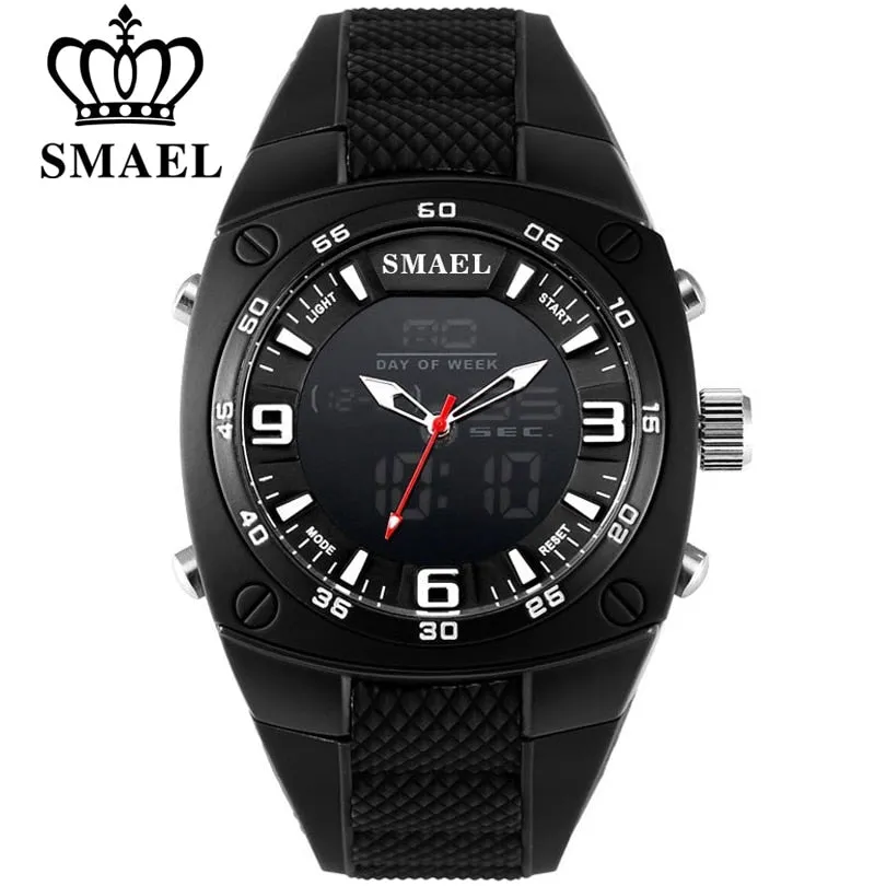 SMAEL Male Analog Quartz Digital Watch Automatic Date Fashion Watches Men Waterproof LED Sport Military-Watch Shock Clock Men&#39;s