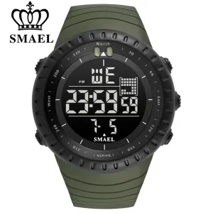 SMAEL Men Outdoor Sports Electronic chronograph 2022 New Men&#39;s Watch Big Dial Digital 50M waterproof Digital LED Wrist Watches