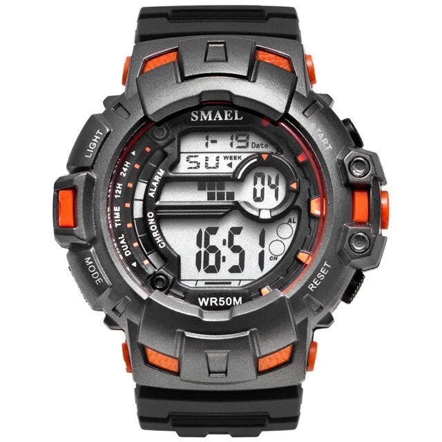 SMAEL Men Sports Watches Luxury Brand Military Digital Watch 50M Waterproof Swimming Outdoor Climbing Wristwatch Men&#39;s Masculino