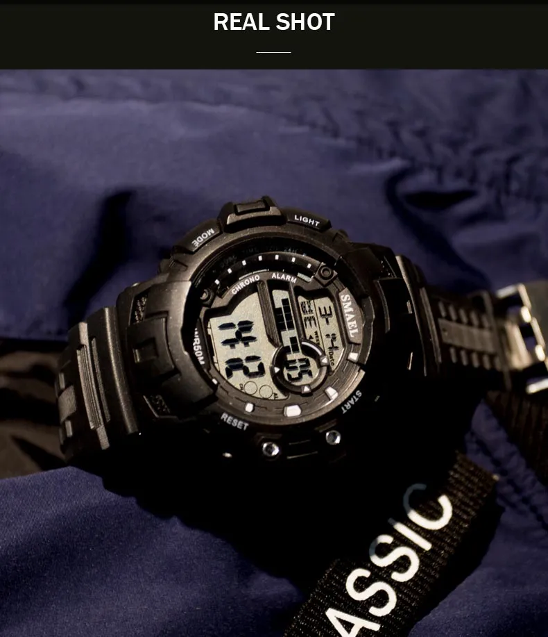 SMAEL Men Sports Watches Luxury Brand Military Digital Watch 50M Waterproof Swimming Outdoor Climbing Wristwatch Men&#39;s Masculino