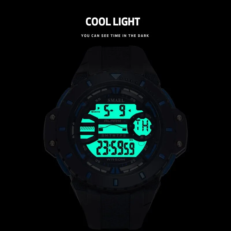 SMAEL Outdoor Leisure Digital Watch Fashion Men&#39;s Sports Watches LED  Display Army Military Wristwatches Male Relogio Masculino