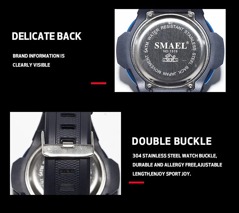 SMAEL Outdoor Leisure Digital Watch Fashion Men&#39;s Sports Watches LED  Display Army Military Wristwatches Male Relogio Masculino