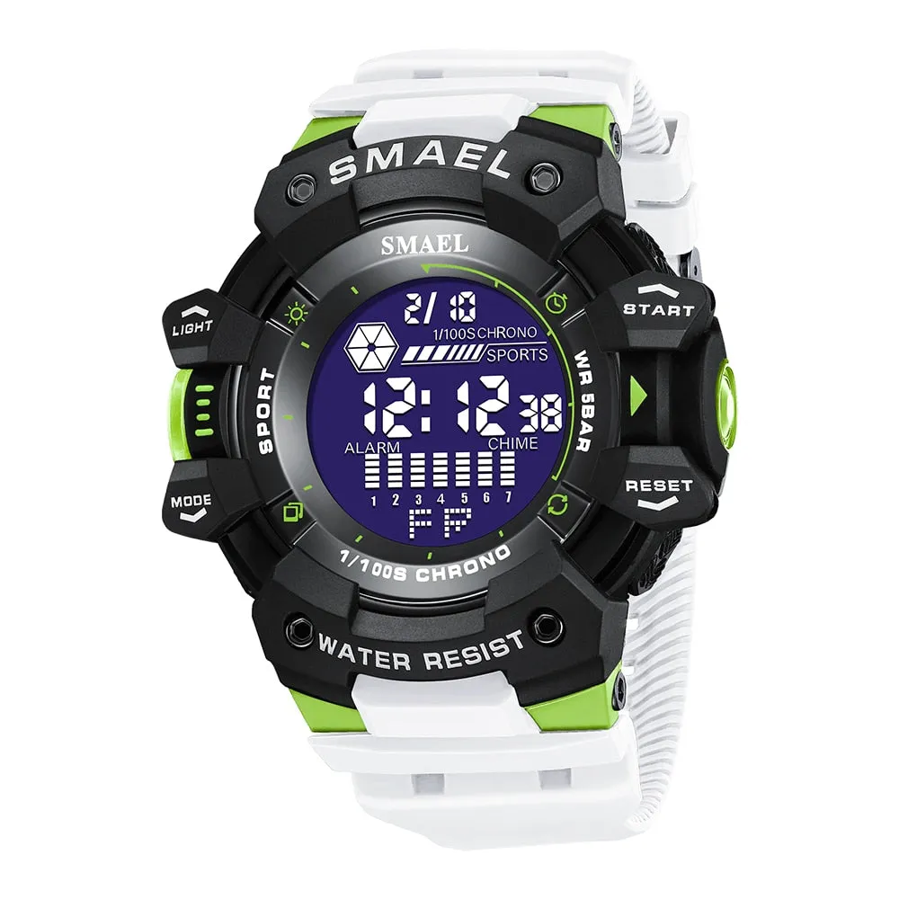 SMAEL Outdoor Sport Watch Digital Watches Men Fashion Led Light Stopwatch Alarm WristWatch Mens Big Dial Military Clock For Male