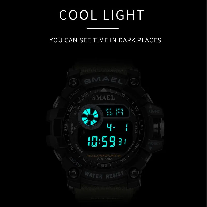 SMAEL Outdoor Sports Watches for Men Digital Watch Men&#39;s Electronic Military Clock Male Big Dial Fashion Watch Relogio Masculino