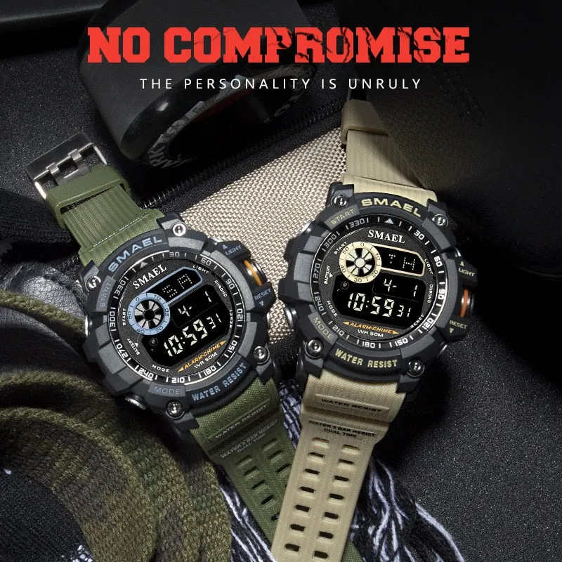 SMAEL Outdoor Sports Watches for Men Digital Watch Men&#39;s Electronic Military Clock Male Big Dial Fashion Watch Relogio Masculino